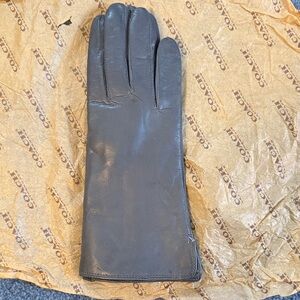 Coach Women's Gray Leather Gloves